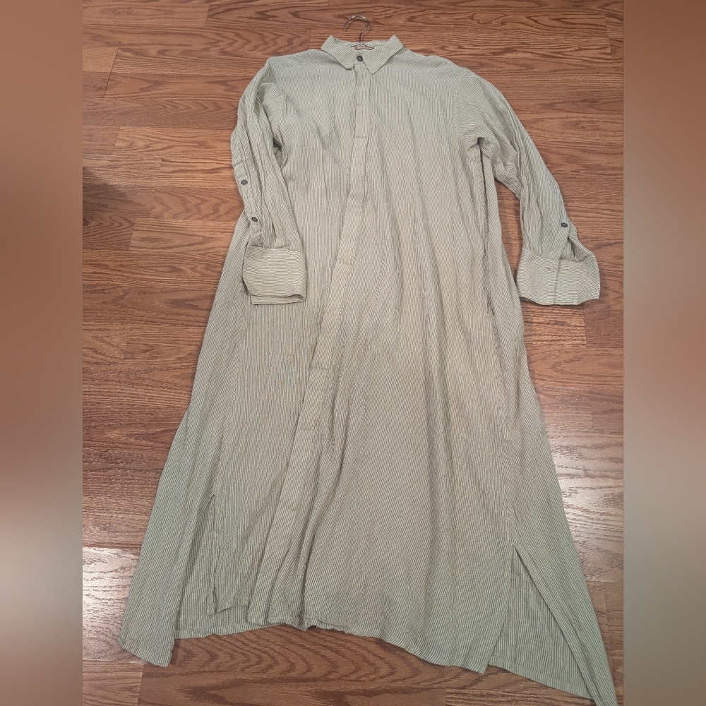 NEHERA cotton/hemp striped shirt dress sz 38